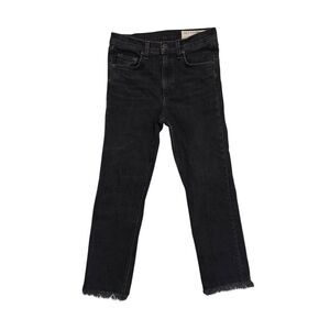 Rag & Bone Jean‎ Womens Denim Cut Off Mid Rise Skinny Jeans Black Size 26
